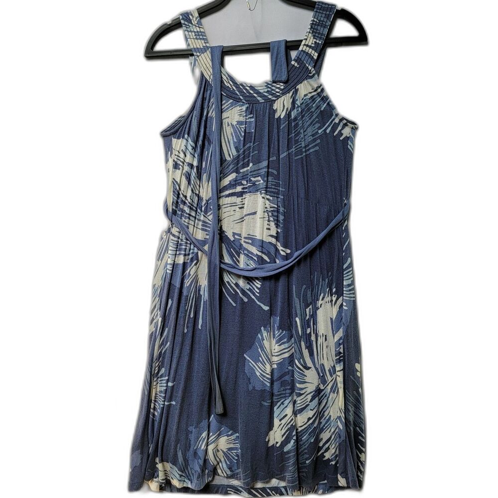 Anthropologie Periwinkle Modal Dress w POCKETS & Belt Floral Abstract Print XS - Picture 4 of 13